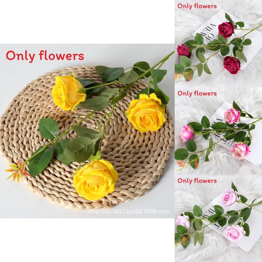 Rose Artificial Flower Bouquet With Silk Material For Wedding Decor And Photography Props