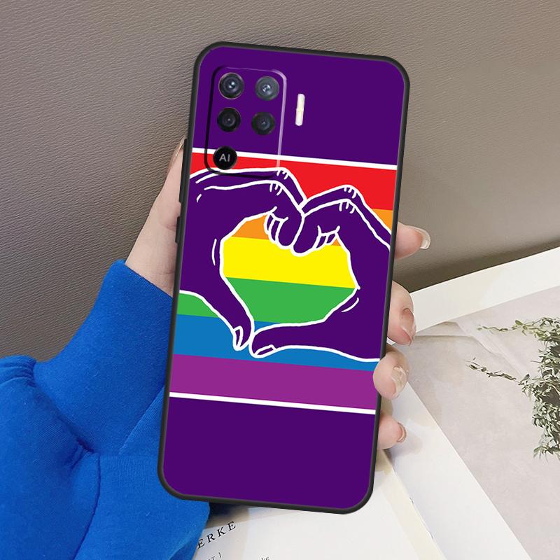 Gay Pride LGBT Rainbow Flag Case For Oppo A94 A74 A54 A80 A60 A40 A18 A38 A58 A78 A98 A96 A76 A16 A15 A17 A57 A77 A5 Pro
