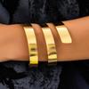IngeSight.Z Punk Metaal Glad Meervoudig Gelaagd Spiraal Open Manchet Armband Bangle Voor Vrouwen Vintage Gouden Kleur Breed Hand Armband