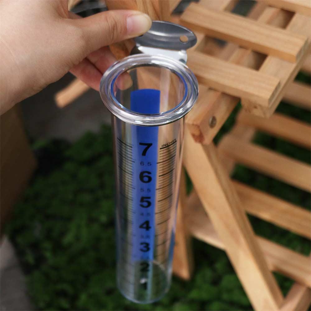 Transparent Rain Meter Freeze-Proof Fence Mounting Bracket Convenient Outdoor Rain Gauge Outdoor