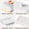 A25F- Butter Dish With Lid For 500G& 250G Blocks, Durable Porcelain Storage Box, Dishwasher-Safe Butter Dish Keeper