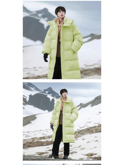 Men's Mid-Length Cotton Padded Jacket - Thickened Winter Coat for 2025 Season