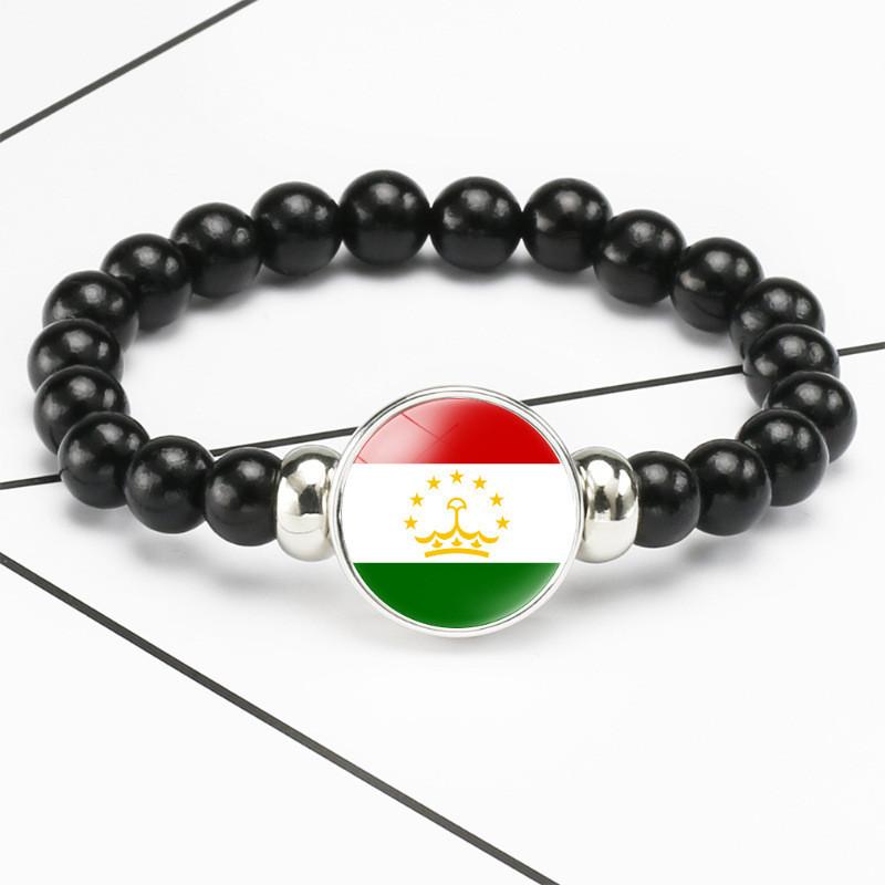 Einzigartiges Asiatisches Länderflaggen Perlen-Stretcharmband Handgemacht Gemischte Materialien Unisex