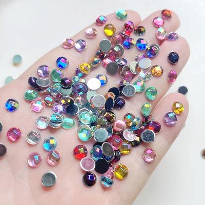 Läikiv 6mm maapind AB Värv Rhinestone DIY Ehted Küünte kaunistus Aksessuaarid Dekoratiivne Lame Selg 150tk/partii