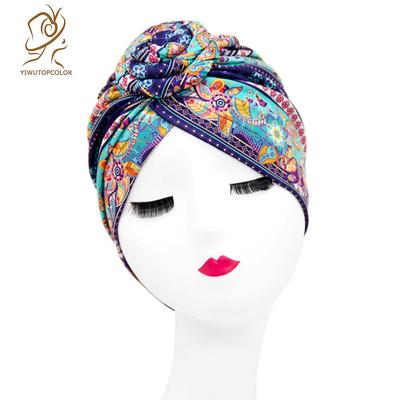 Ethnic Style Donut Swirl Turban Hat with Flower