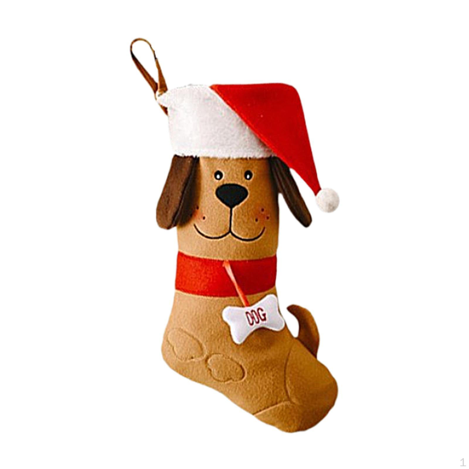 

Рождественский чулок Праздничные милые носки Подарочный пакет Украшение на елку для спальни коричневый