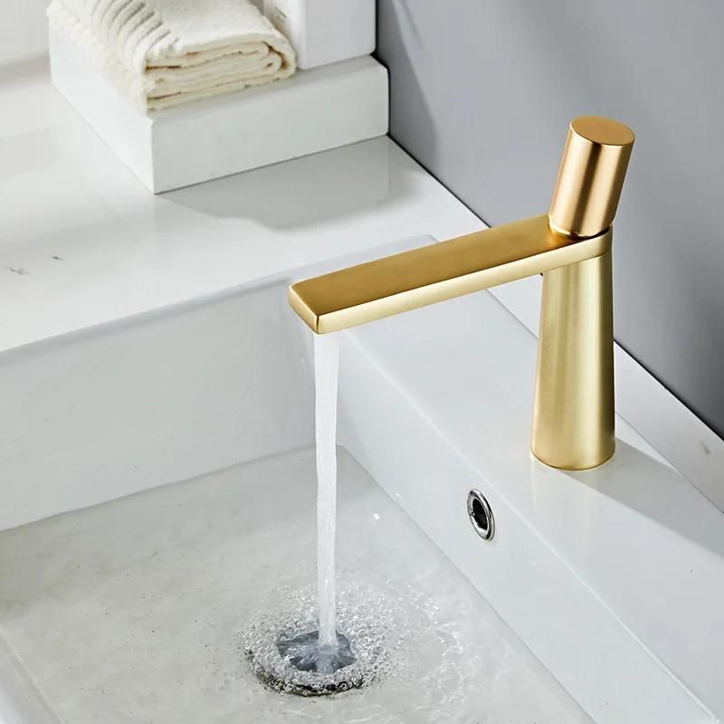 White Bathroom Sink Faucet Brush Gold Cold Hot WashBasin Vessel Mixer Tap Single Handle Brass Matt Black Luxury