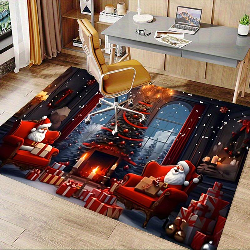 1pc. Christmas Santa Claus Home Decorative Rug Office Chair Mat Outdoor Carpet Gift