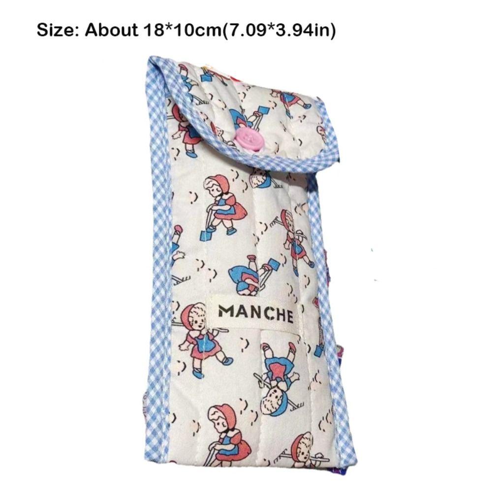 Retro Pastoral Style Pencil Case Soft Cotton Stationery Bag Cute Pen Bag  Student
