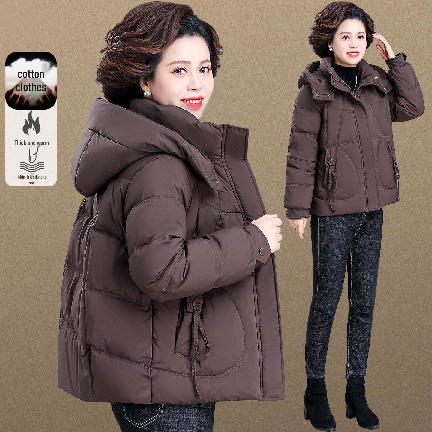 

Autumn-Winter Warm Cotton Jacket for Middle-Aged & Elderly Women 3XL (For 126-140 lbs)