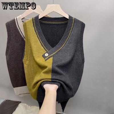 New Vest Ladies Knitted Autumn Winter Sweater Women Sleeveless V-Neck Pullover Korean Female Vest Tops