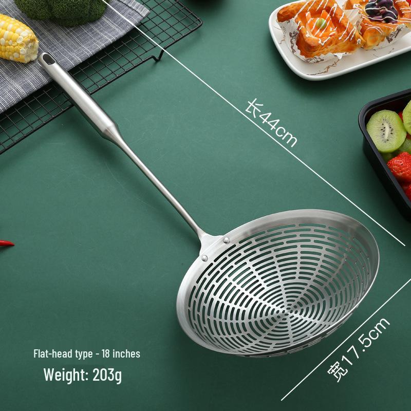 Stainless Steel Ladle with Rosewood Handle - Large Draining Sieve for Hot Pot & Frying
