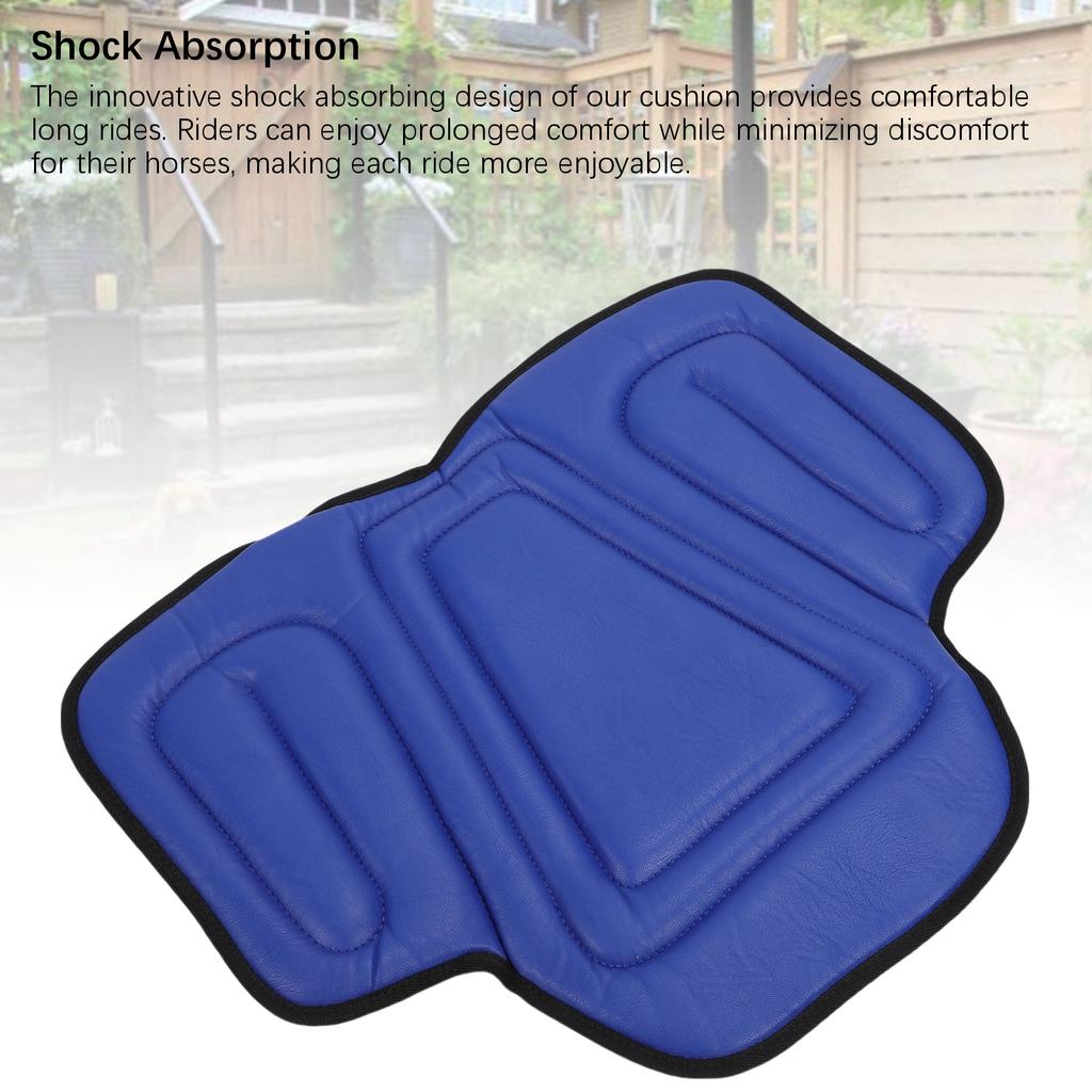 Horse Saddle Cushion Shock Absorbing Western Long Saddle Pad Horse Riding Seat Saddle Cushion Pad Equine Supplies Blue