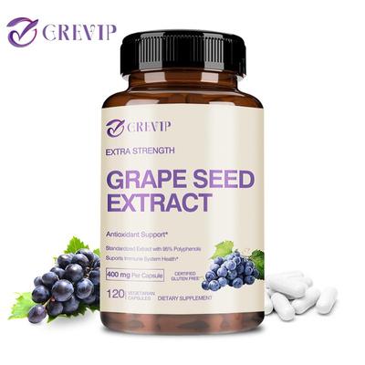 CREVIP Kapseln mit hohem Traubenkernextrakt, Proanthocyanidine, Antioxidans, Geeignet für Männer und Frauen