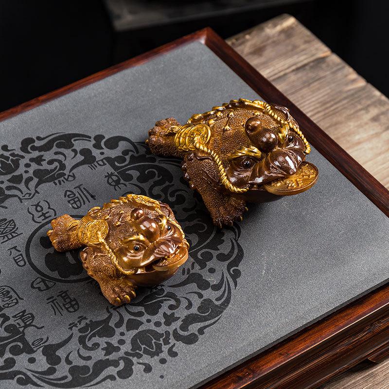 Golden Toad Color-Changing Tea Pet: Lucky Tea Set Ornament