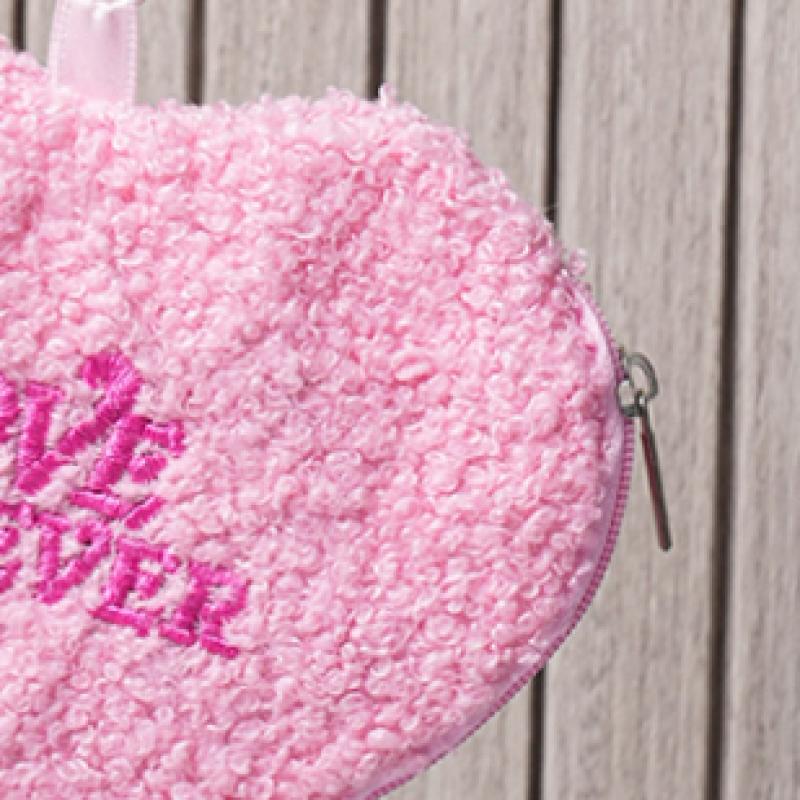 Daiso Y2k Heart Embroidery Coin Purse