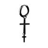 Vnox 1 Stuk Gotische Punk Hoepel Oorbellen voor Mannen Vrouwen, Zwart Roestvrij Staal Huggie Hoops Oor Sieraden, Kruis Geometrisch Hangend