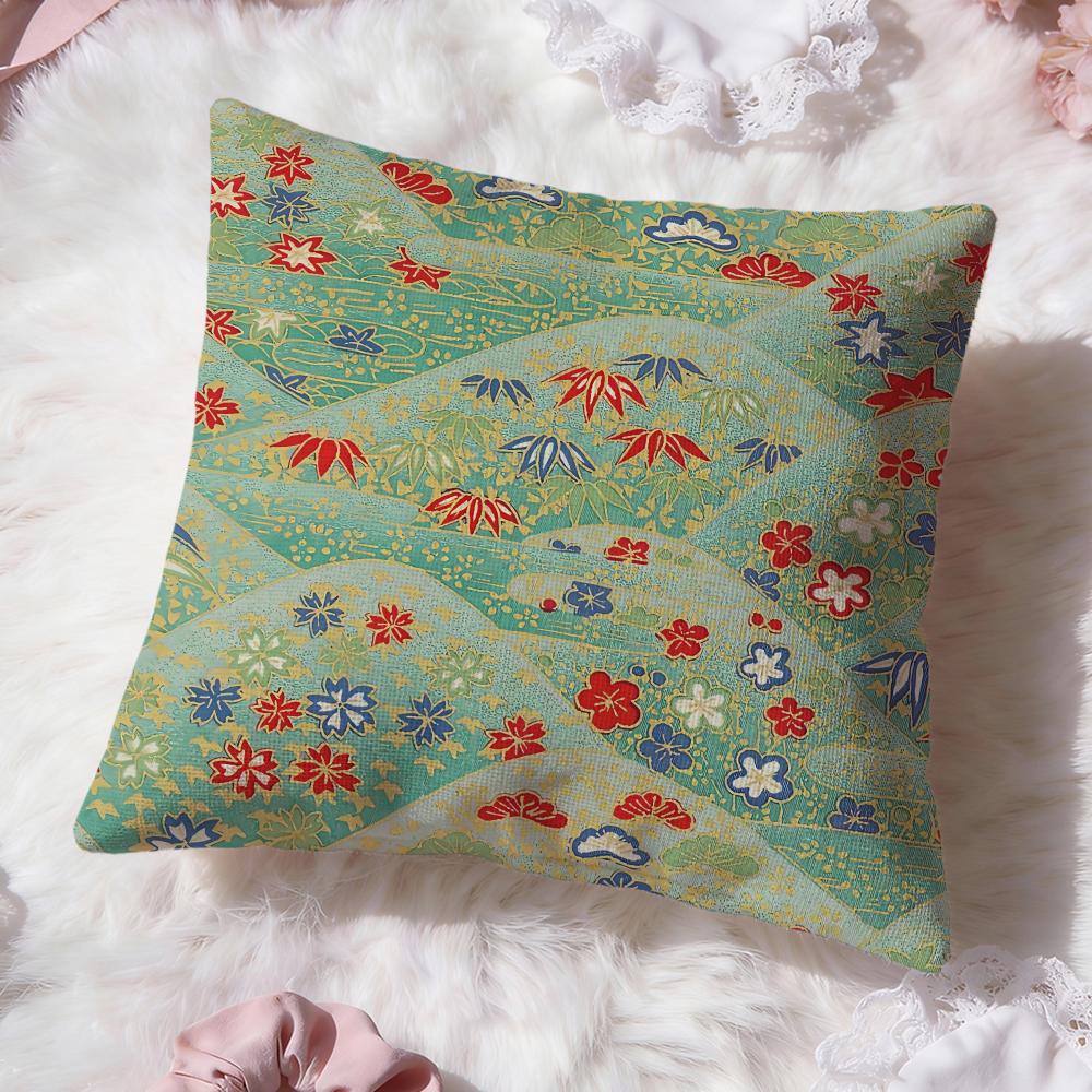 Japanese style pattern Cushion Cover Premium Comfort Reversible Pillow Cove -Two in One Design for Any Room & Car Interior