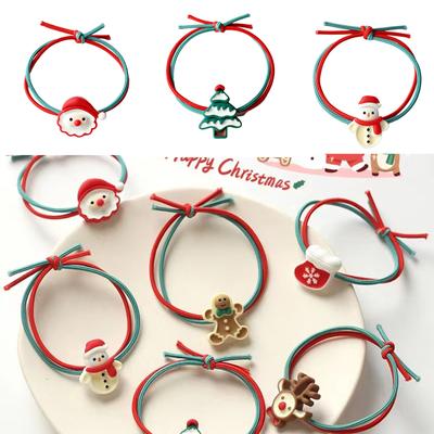 Attaches de cheveux de Noël pour femmes et enfants Attaches élastiques pour cheveux de bébé Support de queue de cheval sans dommage Attaches pour cheveux de tout-petit