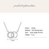 Ailmay 925 Sterling Silver Double Circle Tiny Flower Round Sterling Pendant Necklace For Women Wedding Engagement Jewelry