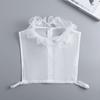 Polyester Trim False Collar Ruffle Design Breathable Detachable Collar Lace Trimmed Matching Arm Cuffs Half Shirts