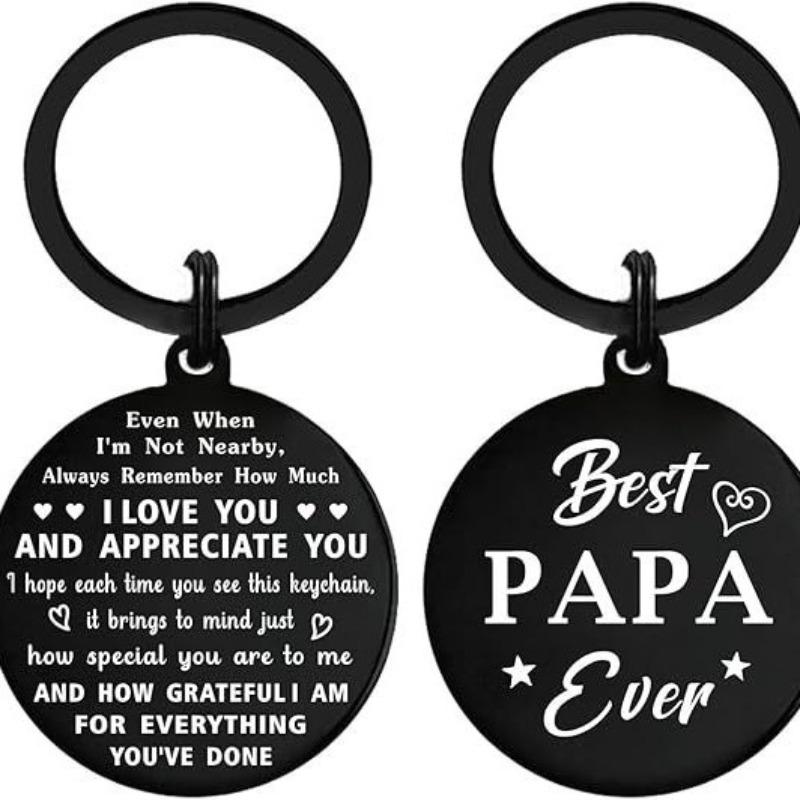 

Birthday Fathers Day Christmas Keychain Daughter Son To Dad Gift Stainless Steel Keychain for Mothers Day and Fathers Day Backpack Bag Pendant 3*3CM