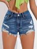 Women's Slimming Elastic Blue Denim Shorts