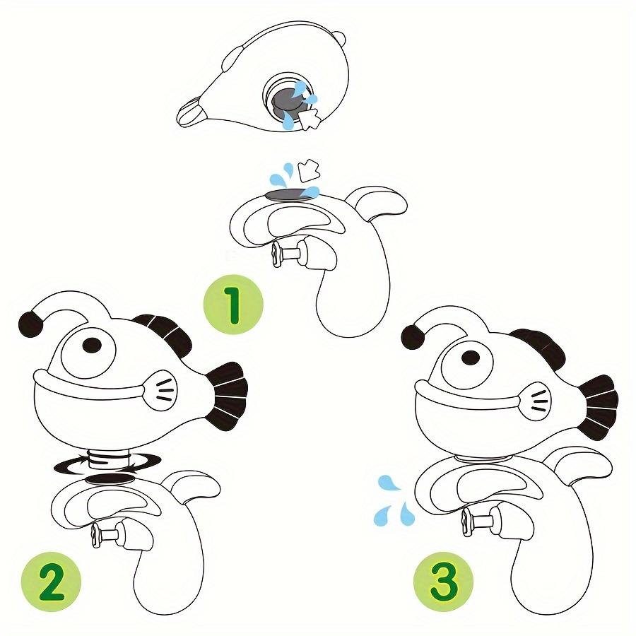 2 Pcs Toddler Cartoon Water Playset - Colorful Clown Fish - for Baby Bathroom, Beach and Outdoor Water Play Holiday Gift