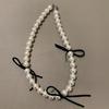Temperament Crystal Pearls Bowknot Necklaces for Women Anniversary Jewelry