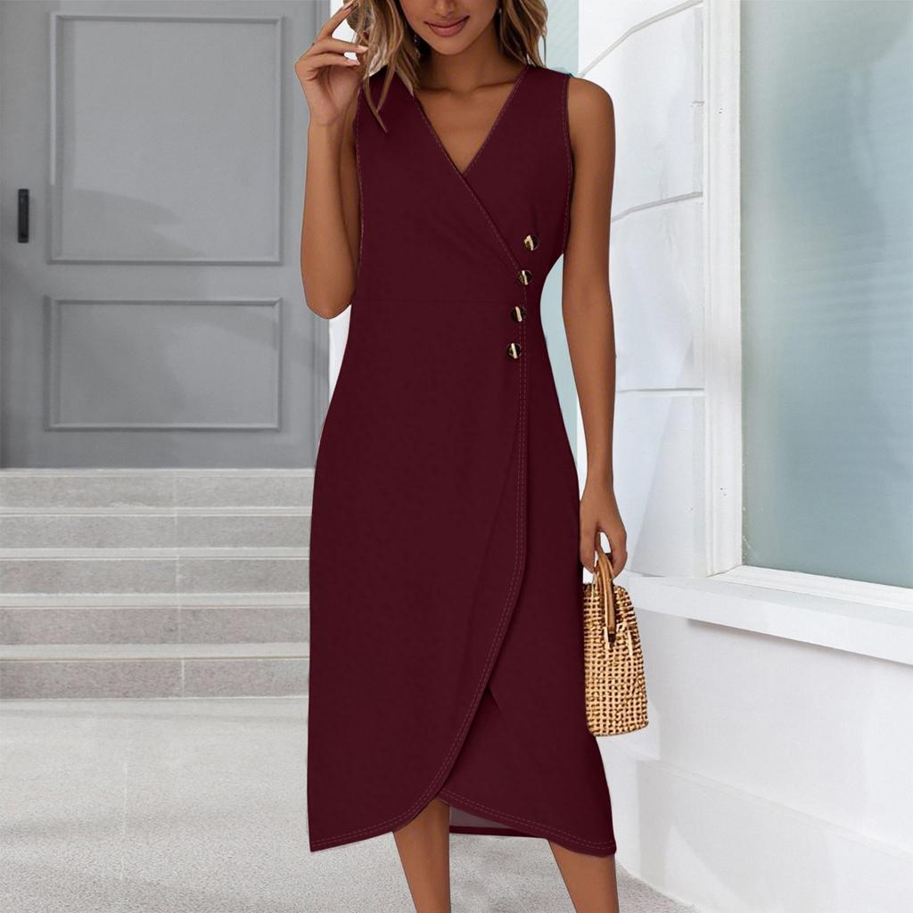 Beach Dresses For Women Spring Summer Elegant Wrap V Neck Floral Boho Dress Flowy Ruched Hawaiian Maxi Dress