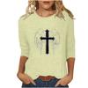 Round Neck 3D Cross Printed Top Fashionable Casual Long Sleeved Women's T-shirts