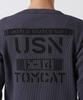 AVIREX MINI WAFFLE Long Sleeve Size T-SHIRT, Men's T-Shirt, M, 410, Charcoal, 783-5130015