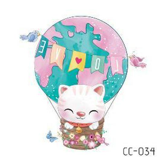 Adesivi Tatuaggio Cartoni Animati Animali Adorabili: Design di Gattini, Cuccioli e Coniglietti Carini