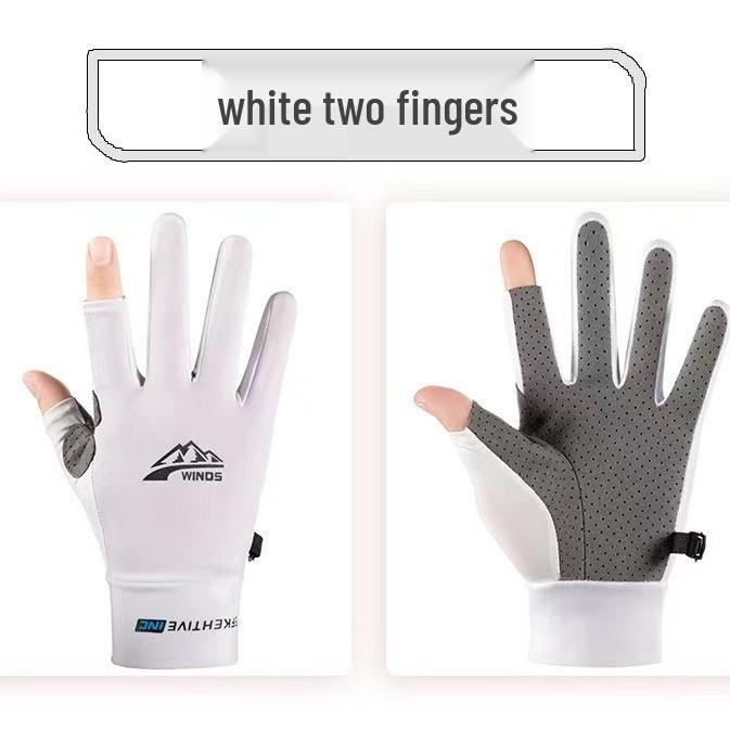 Bezprsté rukavice z ledového hedvábí - Unisex, Tenké, Protiskluzové, Chránící před sluncem pro letní cyklistiku, řízení a rybaření