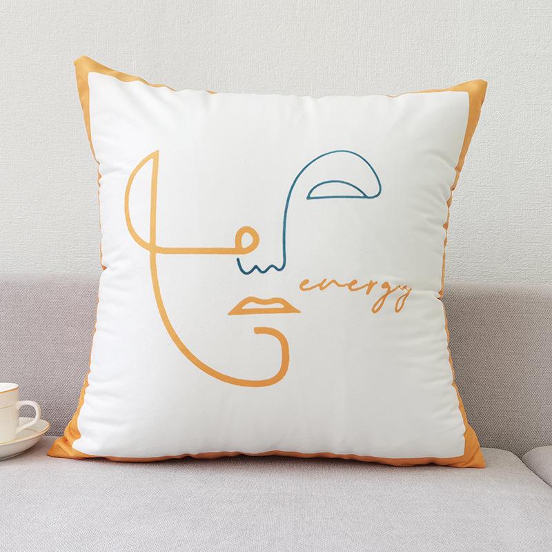 

Nordic Ins Style Pillow Cover Brown Modern Simple Sofa Cushion Cover Short Plush Car Cushion Cover Coreless