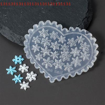 3D Embossed Soft Stamping Plate Christmas Reusable DIY Gel Stencils for Manicure Tool Winter Snowflake Silicone Nail Art Mold
