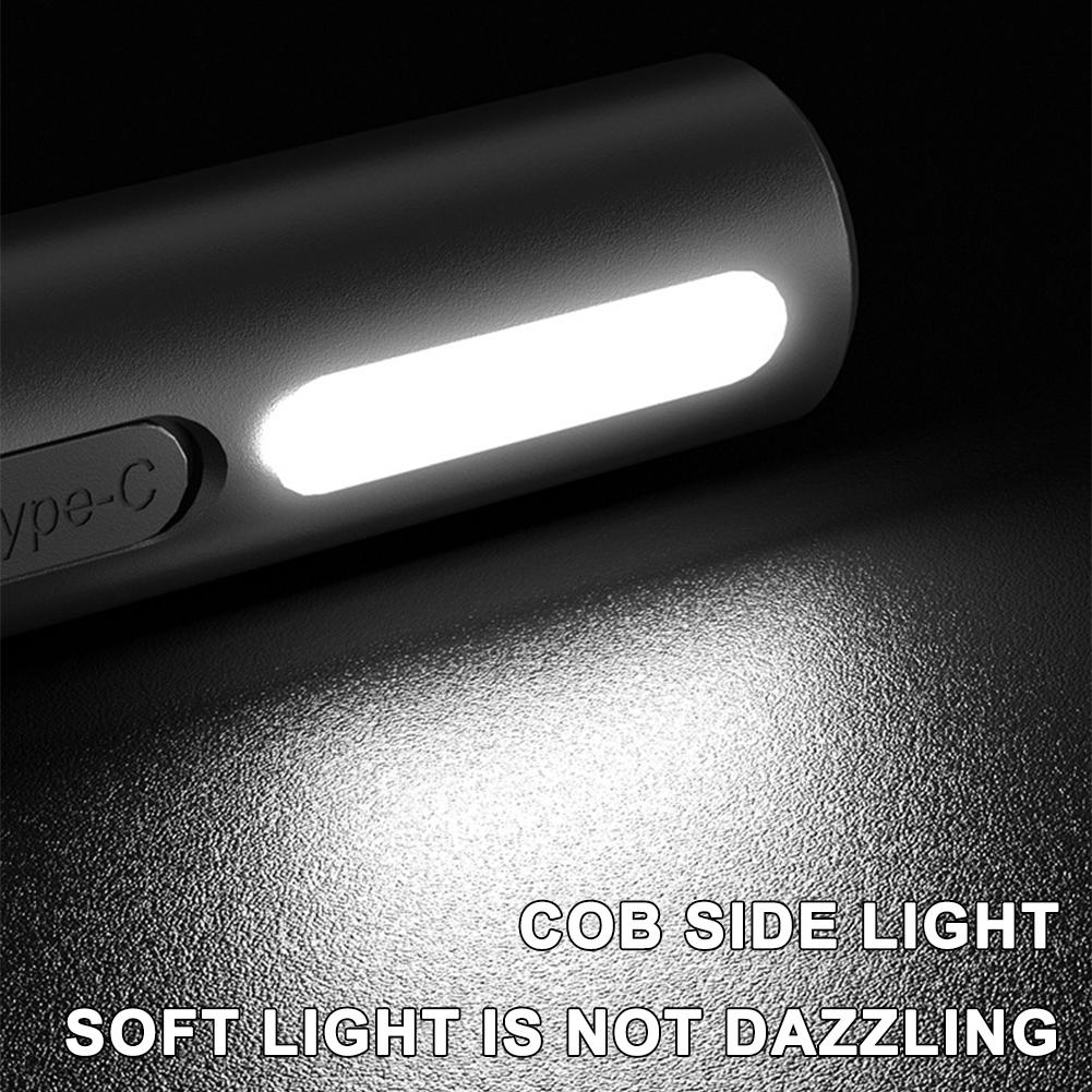 USB Rechargeable LED Flashlight, Super Bright With COB Sidelight, Waterproof, Zoomable,Ideal For Emergencies,outdoors