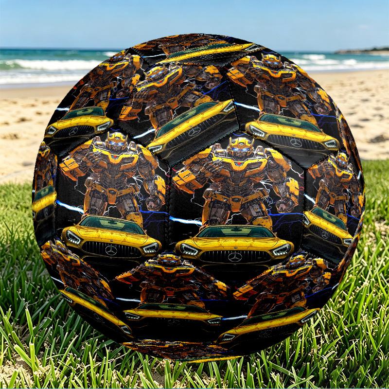 Bumblebee Print Size 5 Soccer Ball, PU Wear Resistant Football for Match Training and Daily Practice, Birthday Gift for Soccer Fans