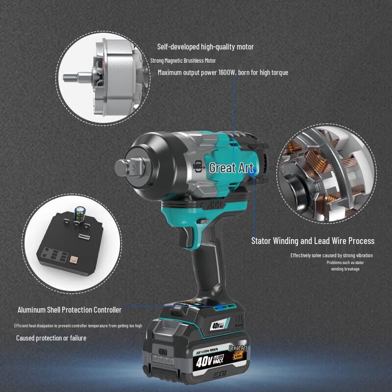 Dayi 40V Cordless Brushless Impact Wrench CN plug (adapter included)