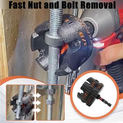 Nut Zip Drill Attachment Wear Resist Slotted Wing Nut Spinning Drive Kit Hex Shank Nut Driver Extractor for Conduit Racks