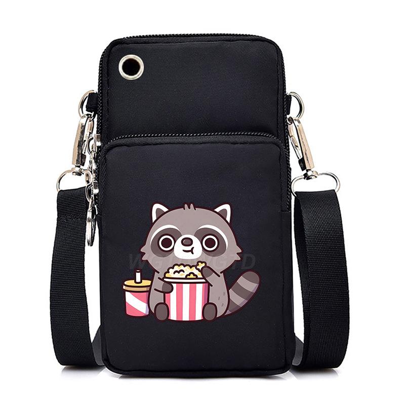 Casual mobile phone bag cute printing new messenger bag Korean version versatile small bag vertical change bag