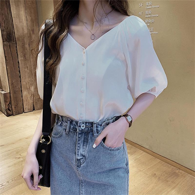 Damen Sommer Übergröße Kurzarm Tops V-Ausschnitt Cardigan Tops Einfarbig Büro Unterhemd