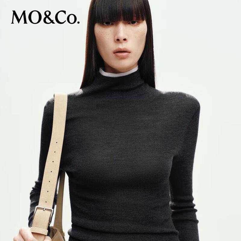 MO&Co. Women's Wool Turtleneck Slim-Fit Pullover