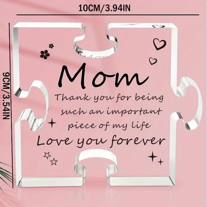 Mom Puzzle Piece Plaque - Heartfelt Birthday & Christmas Gift from Daughter