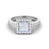 6 MM Square Cut Moonstone Gemstone Solitaire Accent 925 Sterling Silver Women Wedding Ring