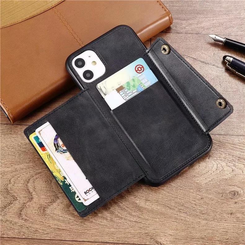 

Card Holder Leather Case for Samsung Galaxy S24 Ultra S23 S22 S21 S20 FE S10 S9 S8 Plus Note 20 10 5G Wallet Phone Cover For S23 чёрный
