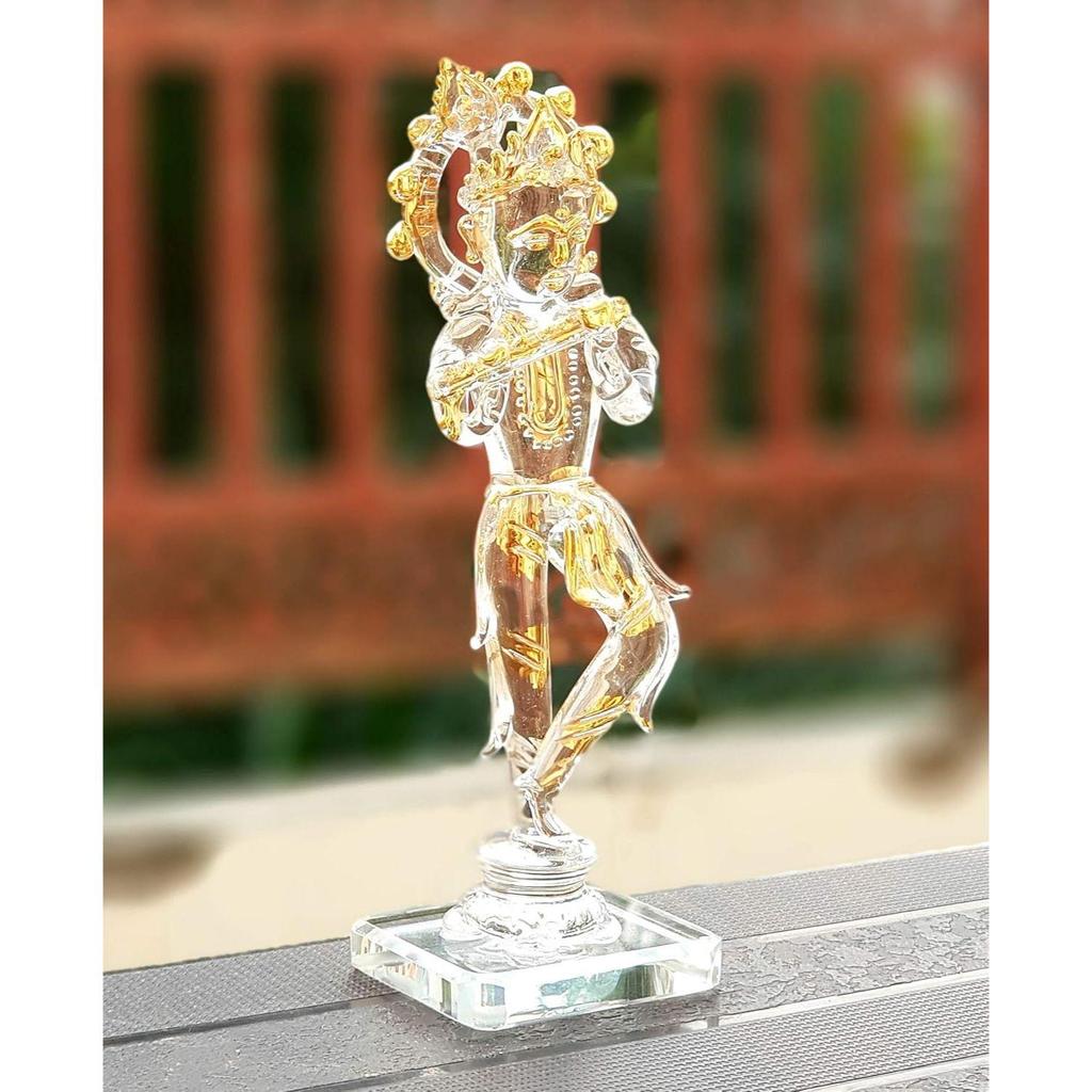 Krishna Kishan Murti Idol Statue Sculpture (5.25") | Crystal Glass