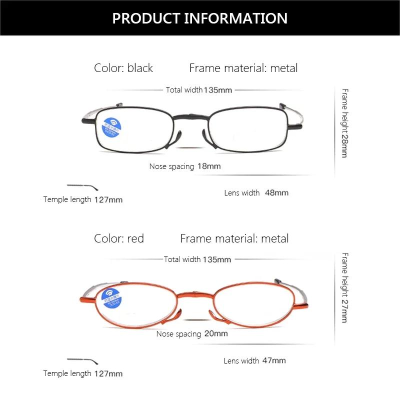 Fashion Foldable Anti Blue Light Presbyopia Eyeglasses Mini Retro Reading Glasses High Quality Portable Eyewear