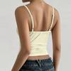 Damen Unifarben Ärmelloses Tanktop Schmal Geschnitten Quadratischer Ausschnitt Dehnbares Crop-Camisole Sommer Basic Layering-Shirt