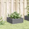 VidaXL Jardinière avec piquets gris clair 42,5x42,5x28,5 cm PP, bac à fleurs, support de jardinière, support de fleurs, bac 368003